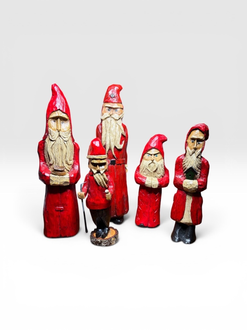 Vintage Lot of 5 Olde World St. Nick Figurines - by Artist Earl Warner
